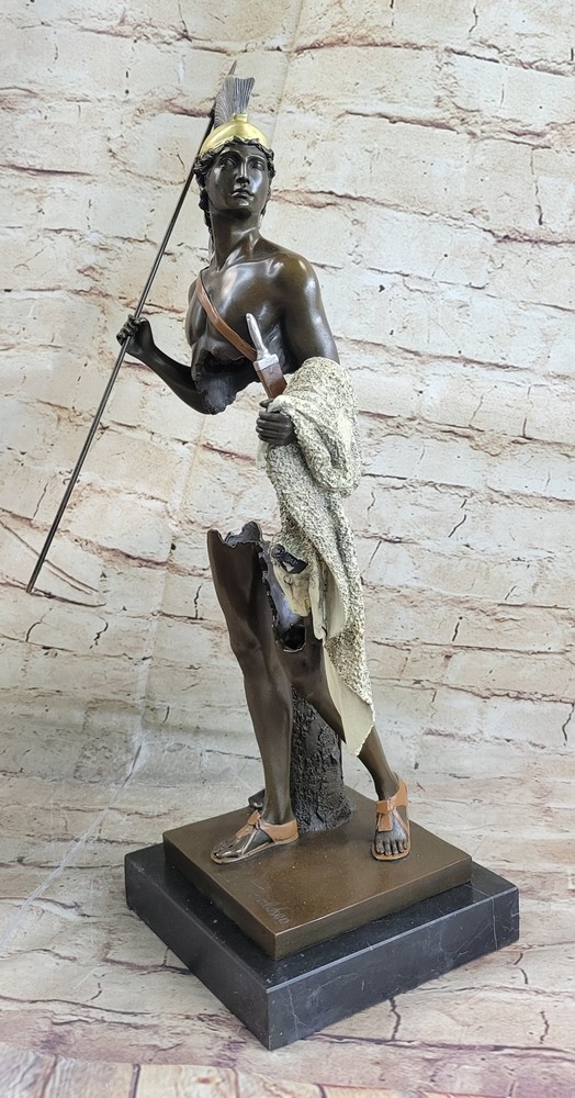 Abstract Art Sculpture Bronze Copper Marble Nude Soldier Warrior Statue Artwork-image