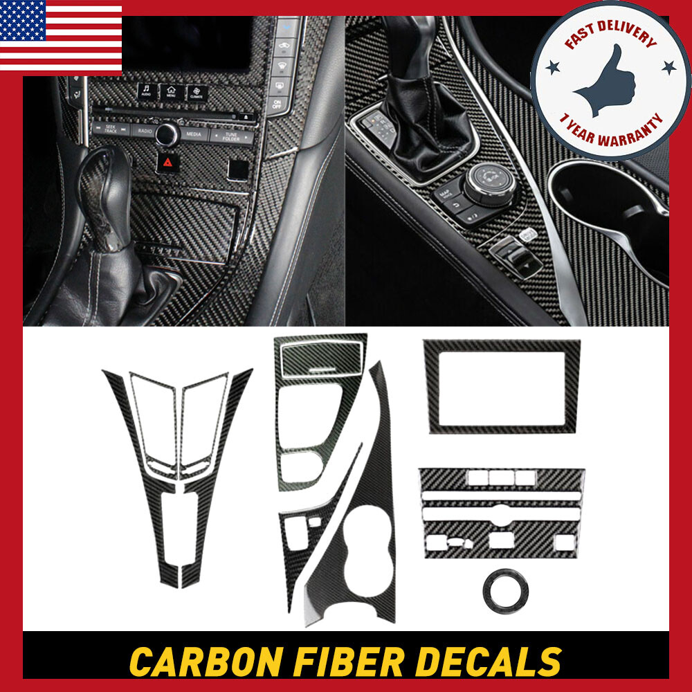For Infiniti Q50 Q60 14-19 interior Trim Decal carbon Fiber Trim vinyl Sticker