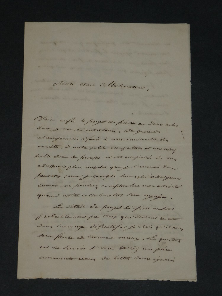 Arsène de Cey - Signed Autograph Letter - New Two-Act Play - 2pages