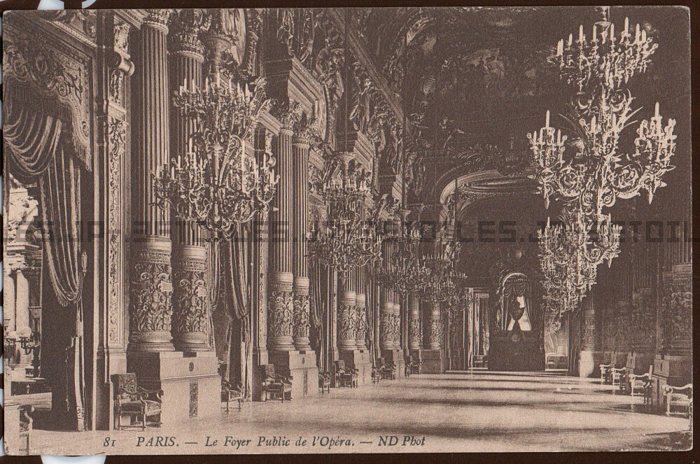 Opera Garnier Foyer 1916 Postcard