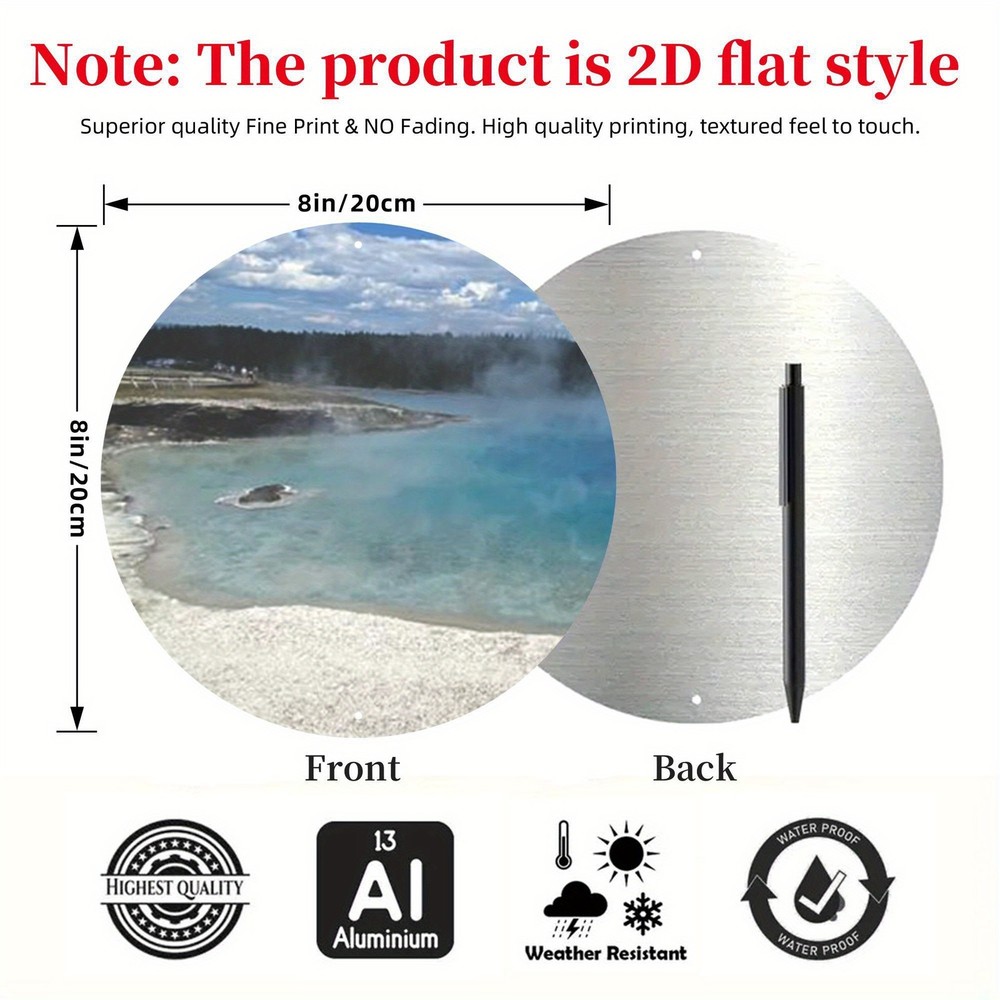 Lake & Mountain Round Art - Nature Scene Restaurant Decor