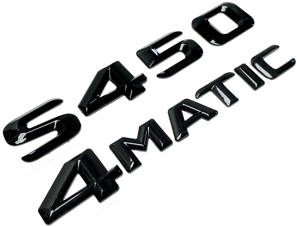 1 S450+4MATIC BLACK FOR MERCEDES REAR TRUNK EMBLEM BADGE NAMEPLATE DECAL NUMBER