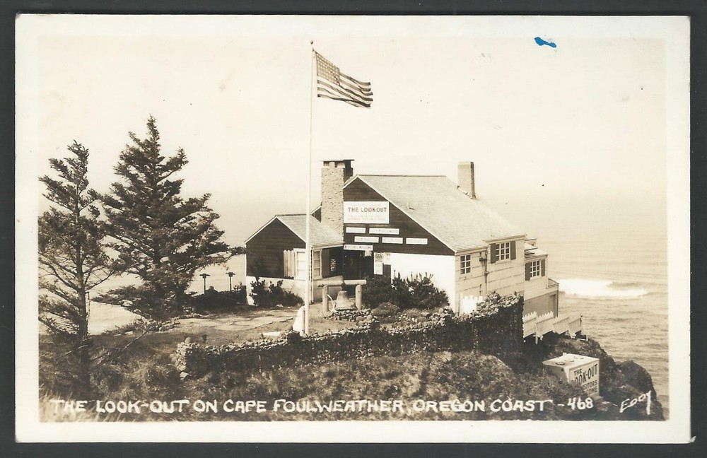 OREGON COAST Look-out on Cape Foulweather EKC RPPC Real Photo Postcard
