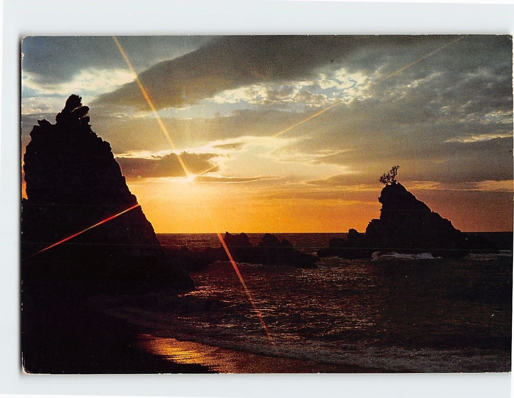 Postcard Lido at the rock of the olive tree Palmi Italy
