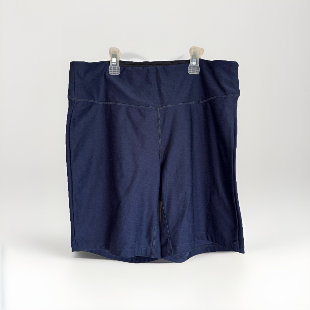 New Balance Women's Solid Navy Athletic Shorts Jersey Stretch Pull-On Large