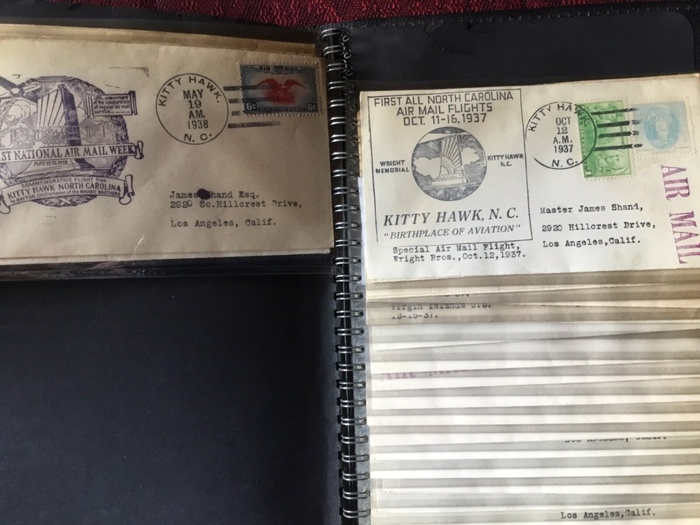 Postage stamps; 100 FDC's. 1930's. Strong aviation.  Protective binder.