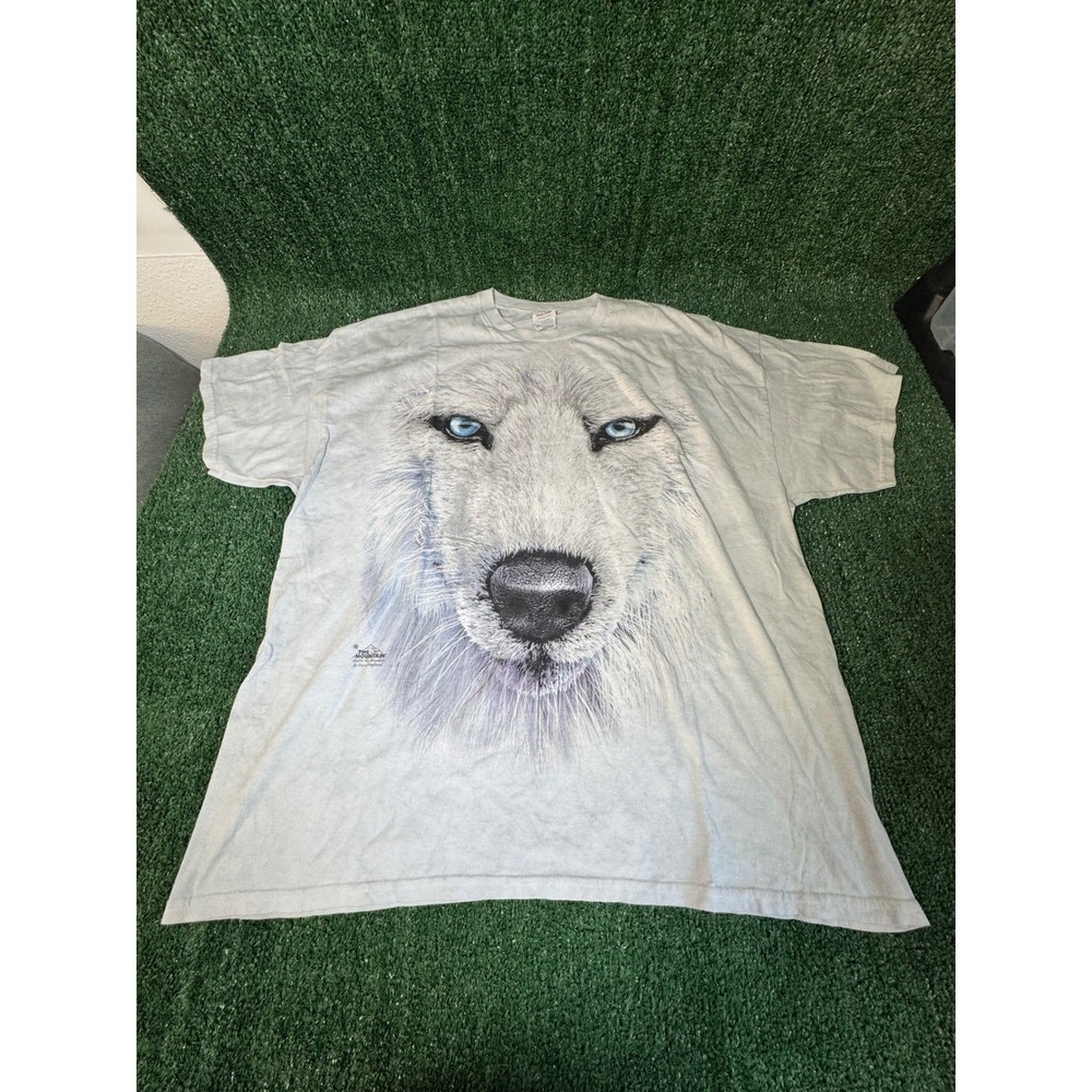The Mountain Gray Wolf  Gildan Vintage Graphic T Shirt Men's Size 2XL