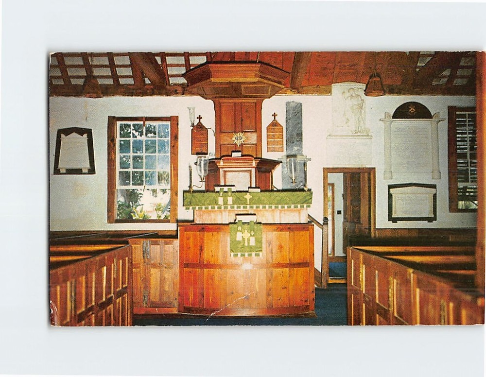 Postcard Pulpit of St. Peter's Church Bermuda British Overseas Territory