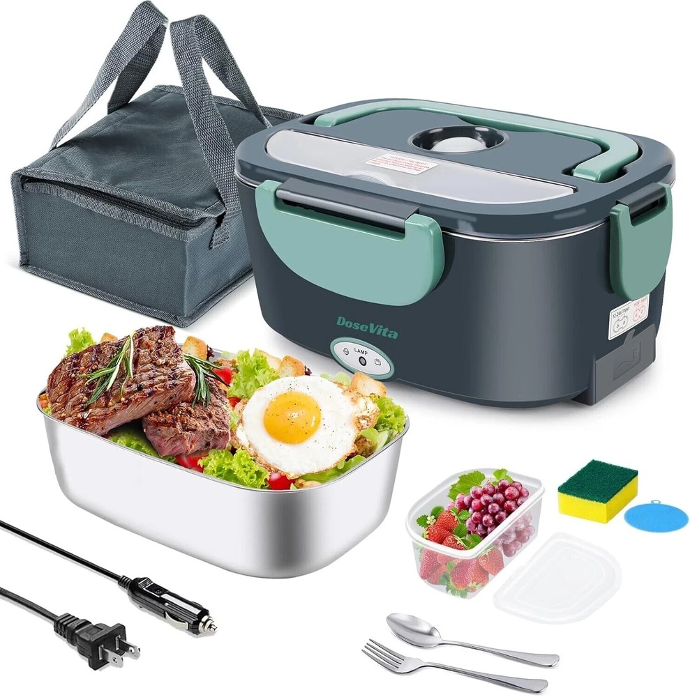 1.5L Electric Heating Lunch Box Portable for Car Office Food Warmer Container US