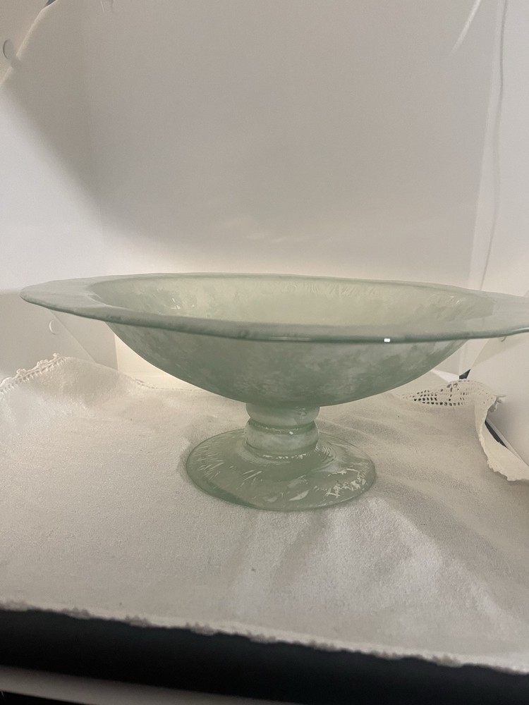Frosted Glass Footed Centerpiece Bowl for Elegant Decor