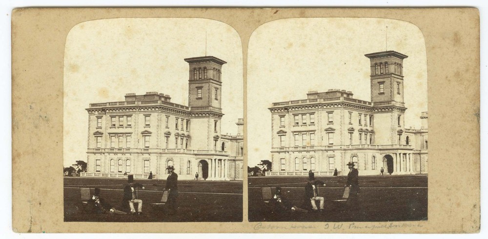 G2676~ ISLE of WIGHT – Osborne House c1850/60s Stereoview – Mayall/Symonds?