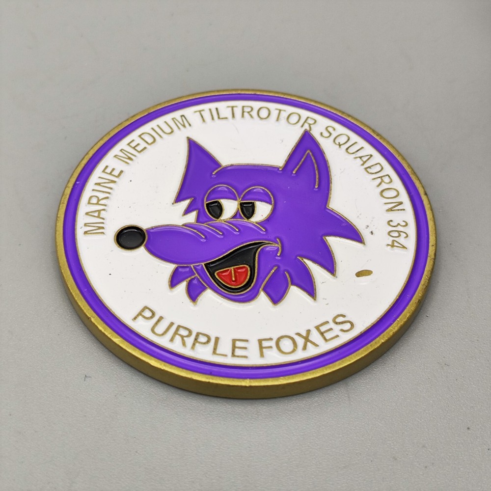 Purple Foxes US Marine Medium Tiltrotor Squadron 364 Challenge Coin