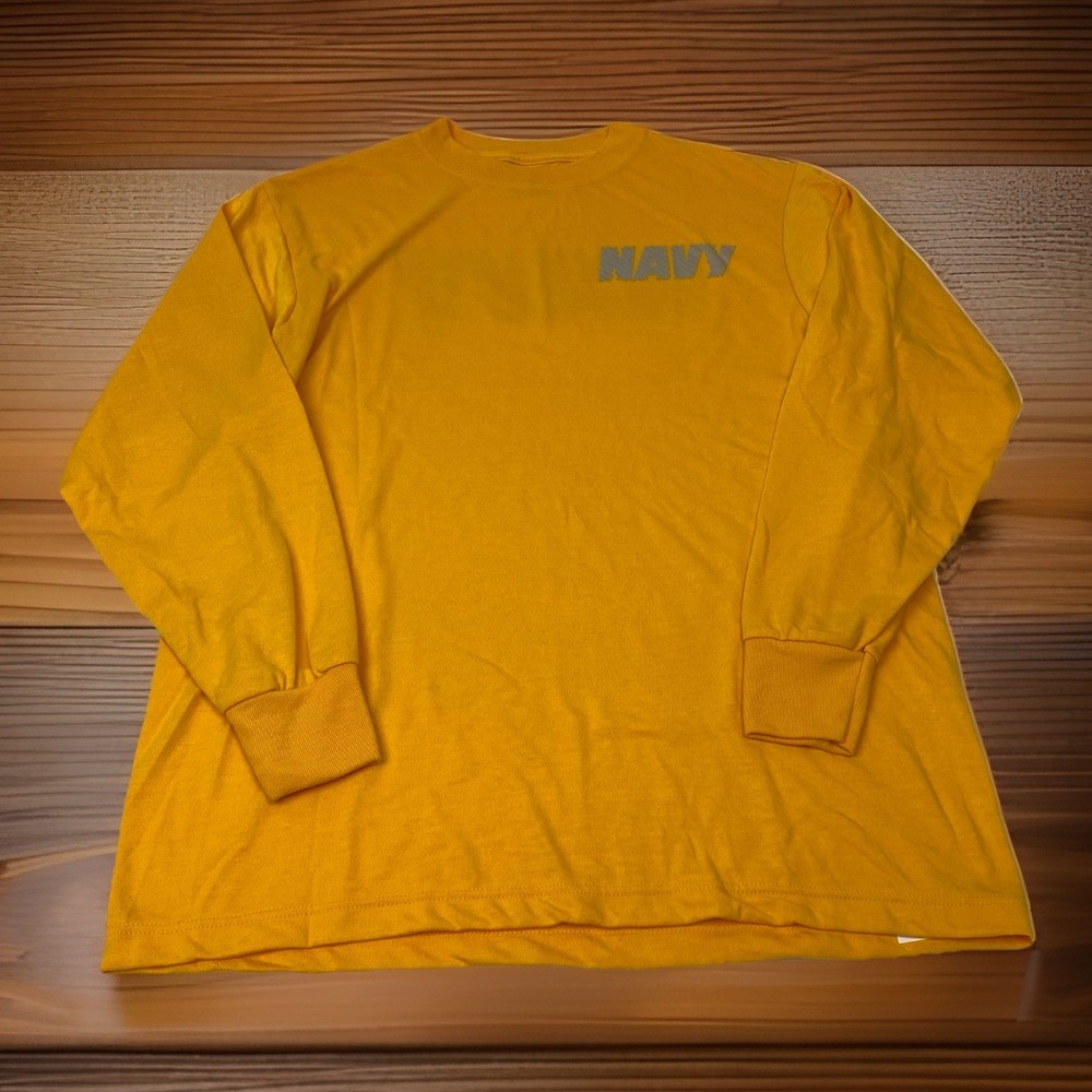U.S. Navy Originals Men’s S Small Yellow Silver Long Sleeve  T Shirt