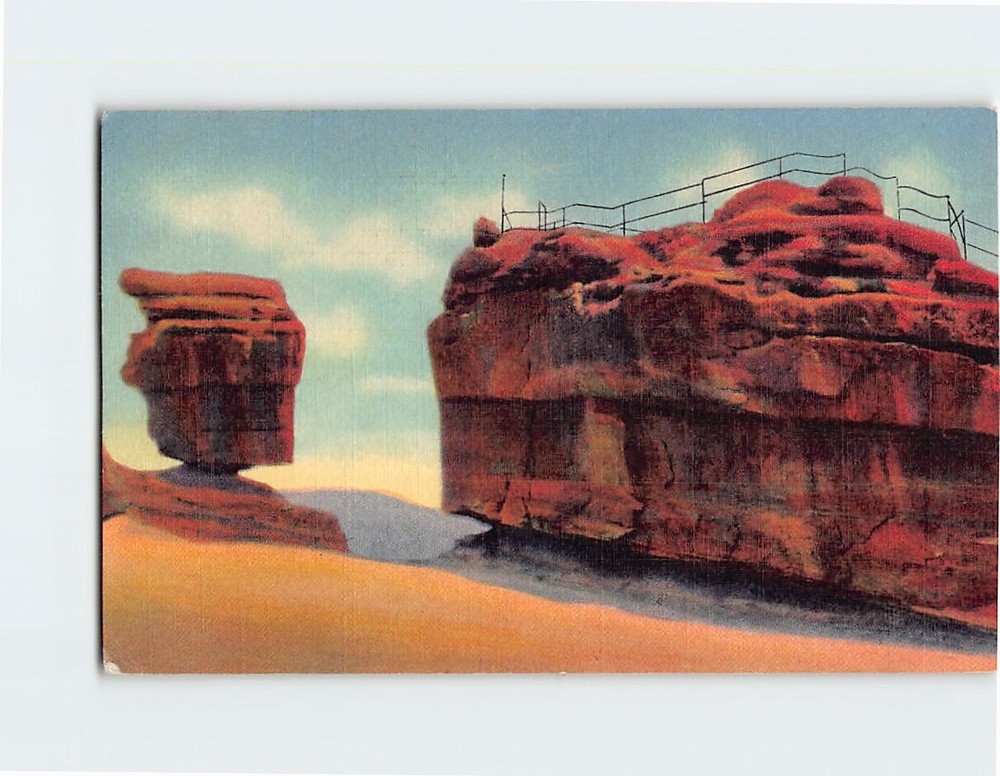 Postcard Balanced And Steamboat Rocks Garden Of The Gods Colorado Springs CO USA