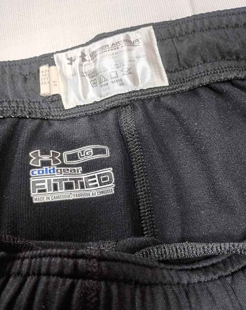 Under Armour ColdGear Fitted Men's Black Athletic Pants LG Stretch Winter