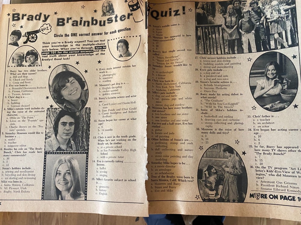 Brady Bunch Maureen McCormick Christopher Knight Vintage Clipping aa