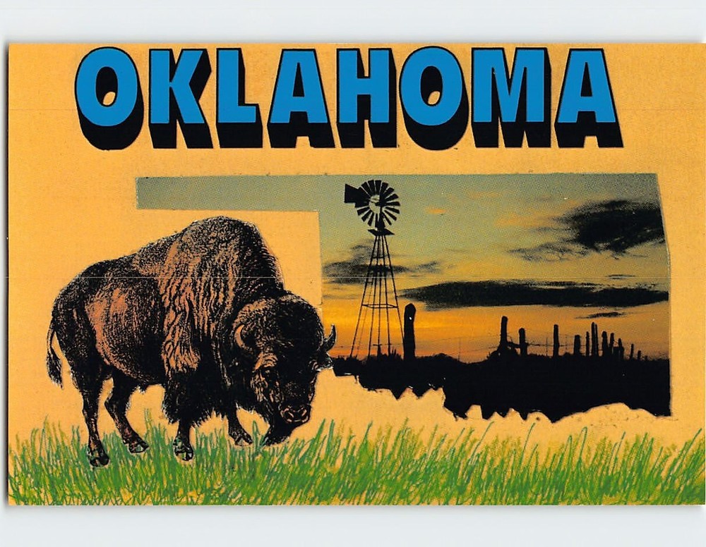 Postcard State Of Oklahoma Multiple view
