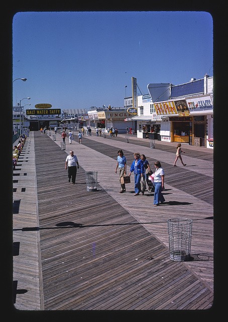 Photo:Seaside Heights New Jersey Boardwalk 1978 People Shops Amusements