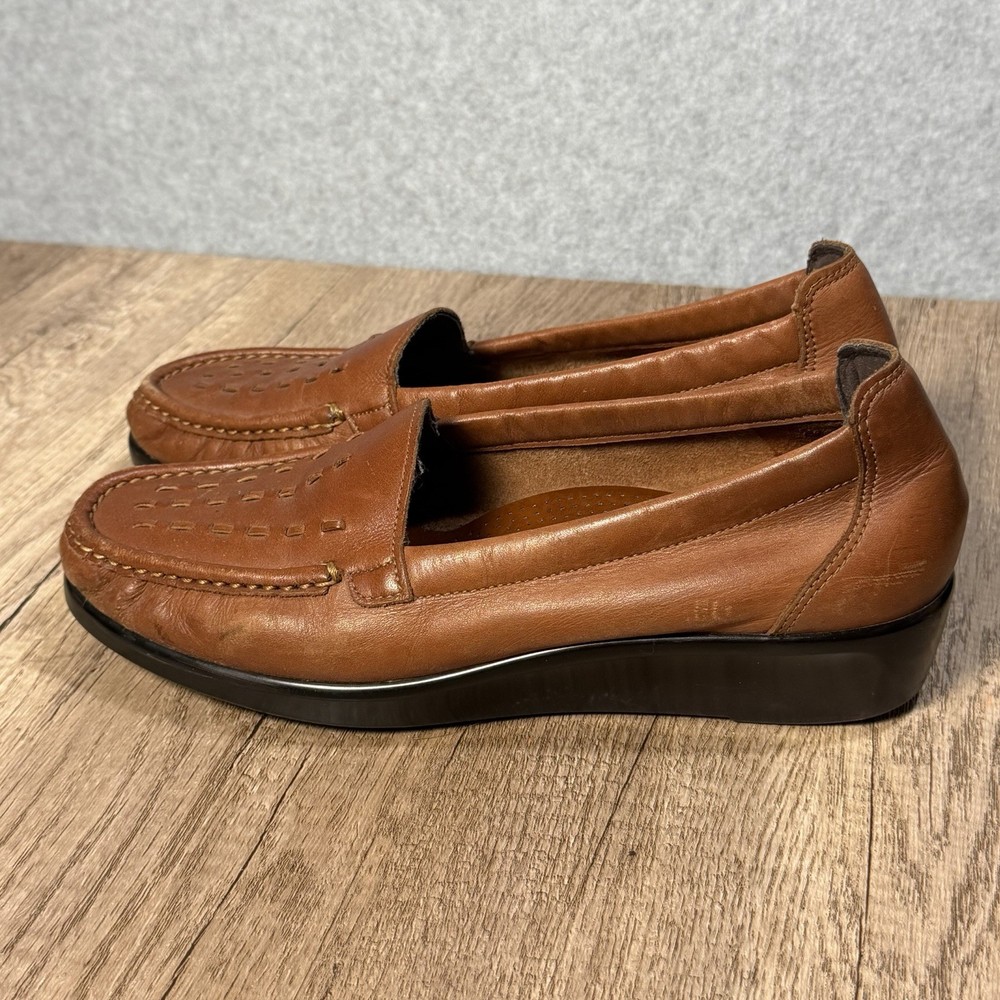 SAS Weave Slip-on Loafers In Brown Leather Men’s Size 9 M
