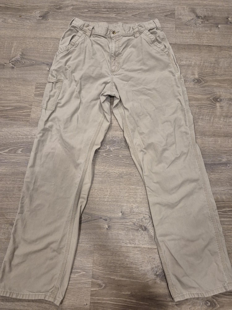 Carhartt Carpenter Pants Men 36x36 Light Brown Canvas Utility B151 Workwear