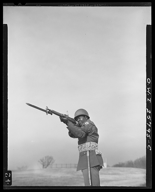 Photo:World War II Soldier Bayonet Training 1940s Infantry Drill