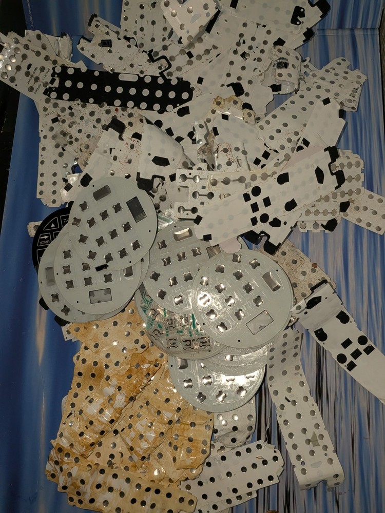 14 Ounces Lot of Silver-Contact Button Scraps - Remotes & Microwave Panels