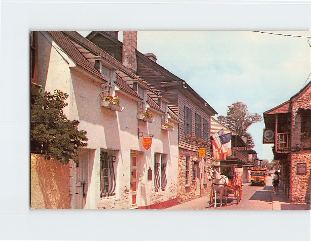 Postcard Quaint Old Saint George Street St. Augustine Florida USA North America