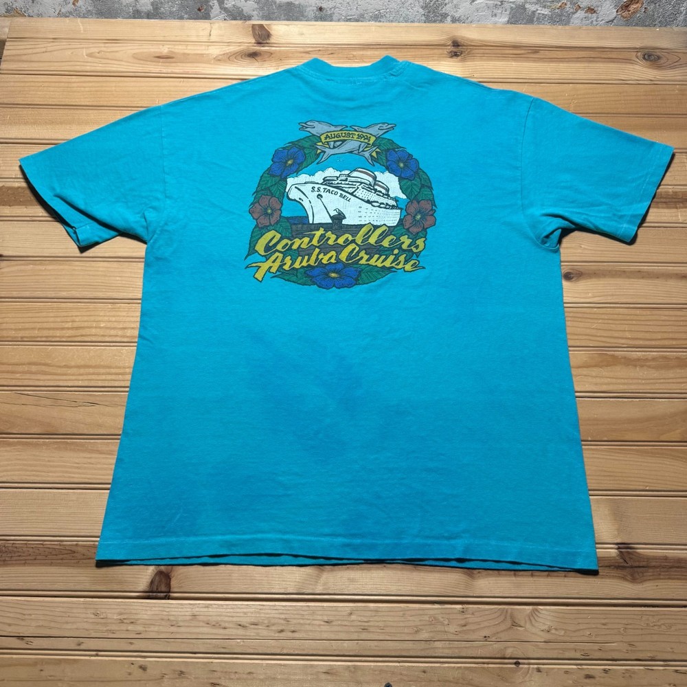 Vintage 1994 S.S. Taco Bell Controllers Aruba Cruise Graphic T-Shirt USA - XL