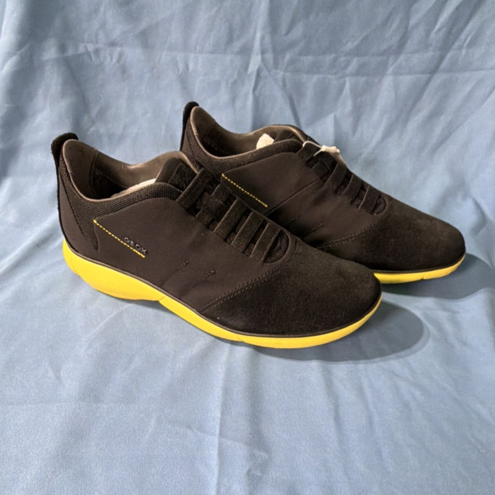 Geox Nebula Black Yellow Slip-On Comfort Sneakers Men's US 6 UK 6 EU 39