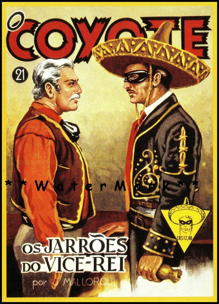 Coyote Spanish Comic Book Cover Vintage Poster Print Retro Style Pulp Cover