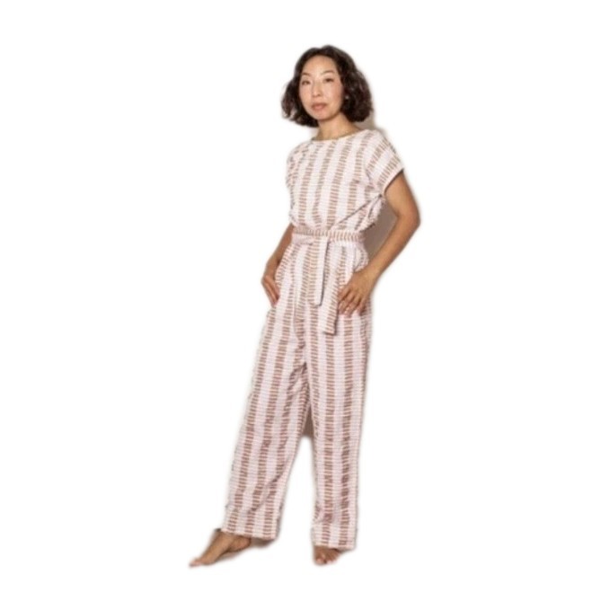 Ace & Jig Skye Onsi Jumpsuit Size L 100% Cotton Chalk Textile