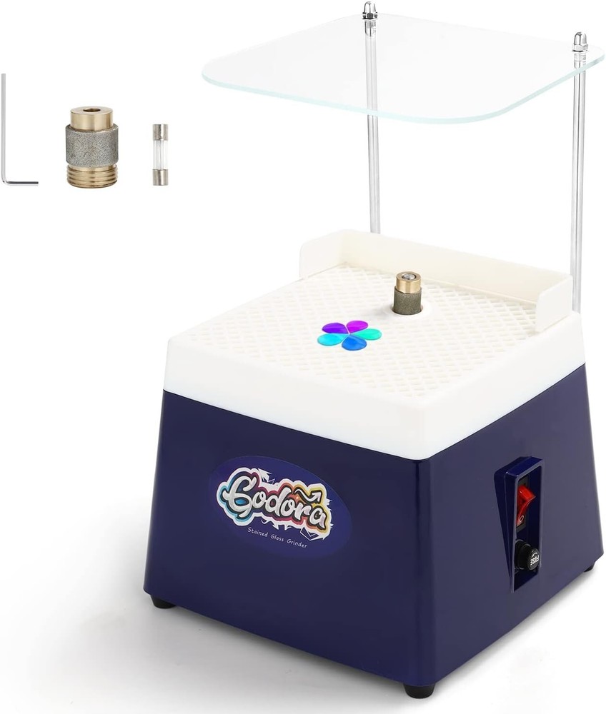Compact Stained Glass Grinder Kit: 2 Grinding Bits for Effortless Glass Shaping