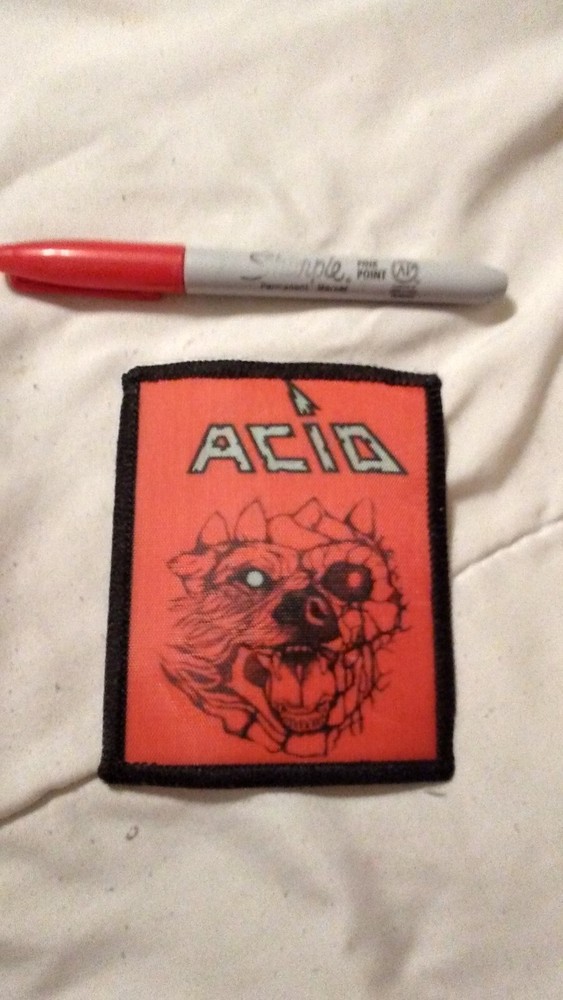 Vintage 80s ACID Speed Metal Band Sew-On Patch - Rare Mint Condition-image