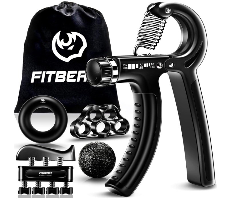 FitBeast Hand and Finger Strengthening Kit (5 Attachments), Strengthens Hand and