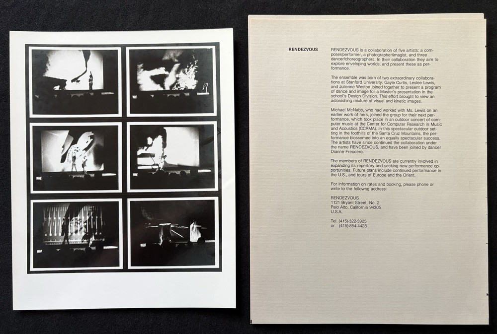 RENDEZVOUS Stanford Multimedia Dance Performance Art Brochure 1980s