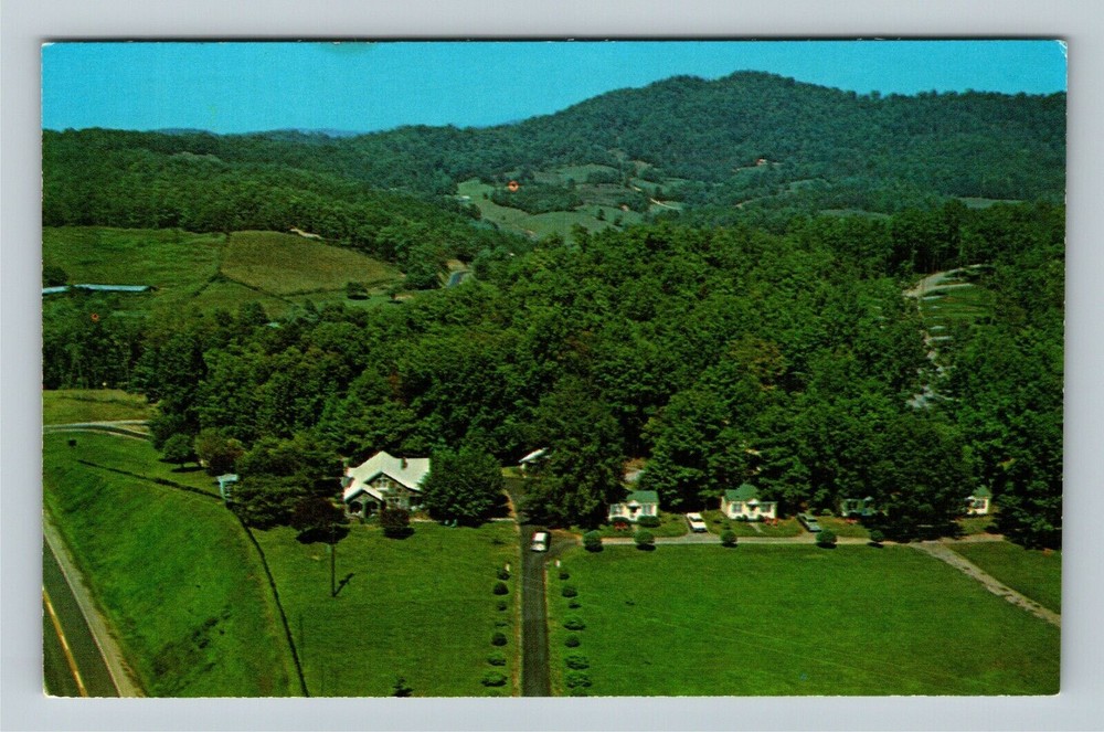 Franklin NC Mountain View Cottages Aerial Vintage Postcard