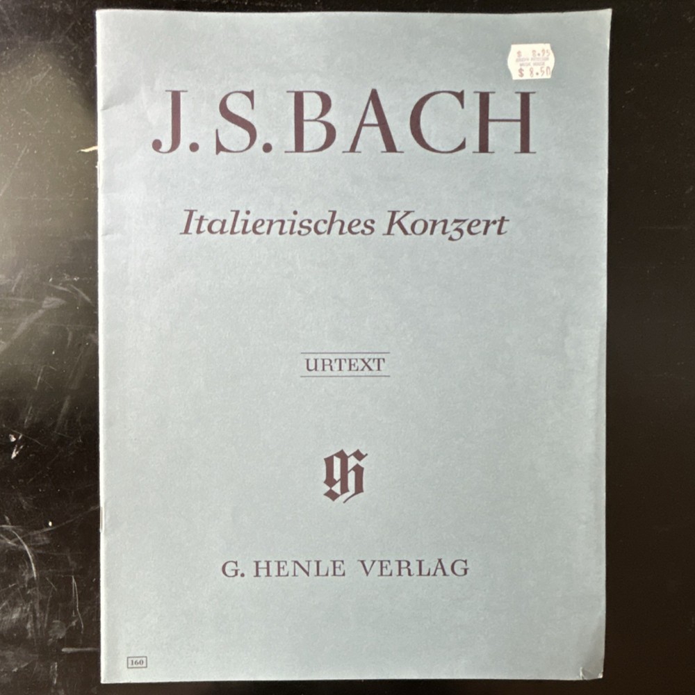 G. Henle Verlag J.S. Bach Italienisches Konzert Urtext Piano Sheet Music