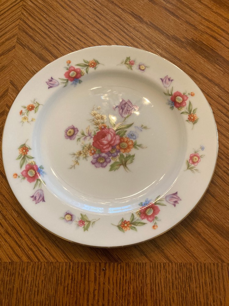 Vintage Dresdenia By Sango Floral With Golden Trim Salad Plate 7.5