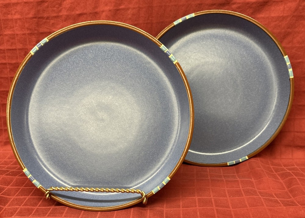 Dansk Mesa Sky Blue Set of 2 Dinner Plates Made In Portugal Stoneware 10.5”