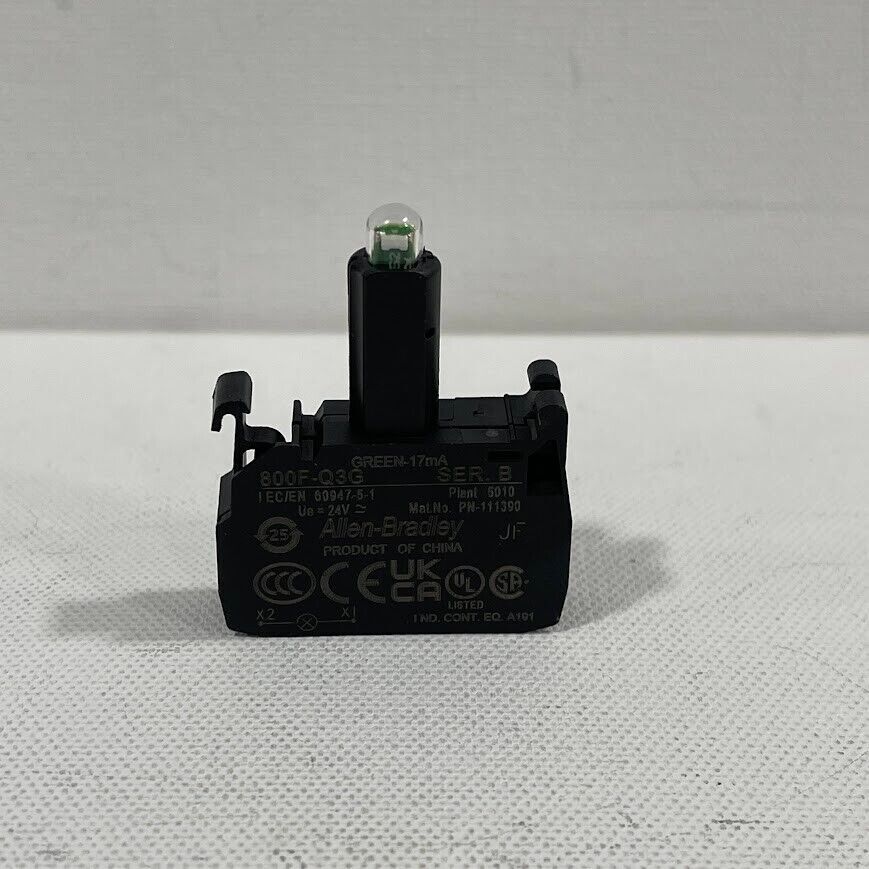 Allen Bradley 800F-Q3G  Ser B Green LED Lamp Module  24V AC/DC