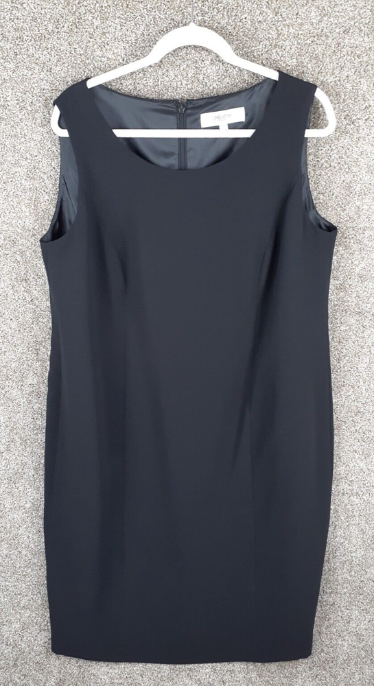Jones Studio Separates Womens 16W Sheath Dress Black Sleeveless Scoop Neck Lined