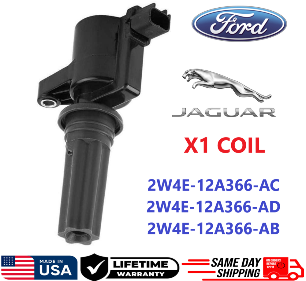 1 GENUINE Ignition Coil For 2000-2005 Jaguar S-Type & Lincoln LS, 2W4E-12A366-AC