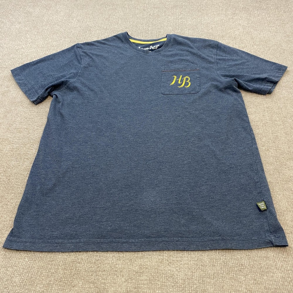Howler Bros Shirt Mens Large Blue Heed The Call Surf Graphic Pocket T-Shirt Tee
