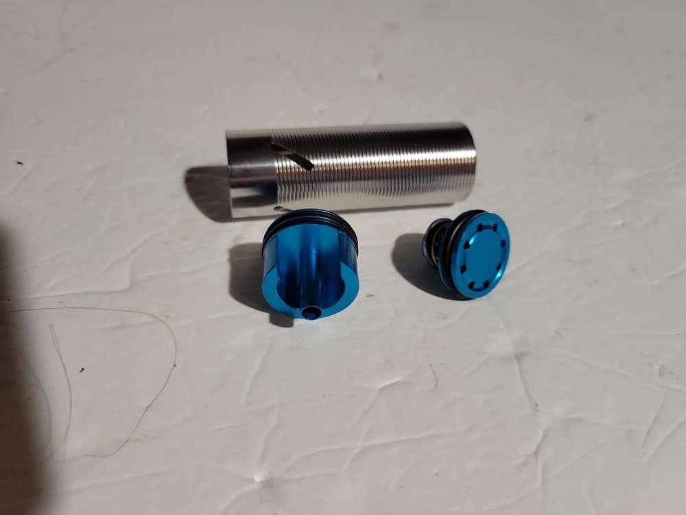 Airsoft Aeg V2 Gear Box Upgrade Tune Up Set piston Cylinder and head blue