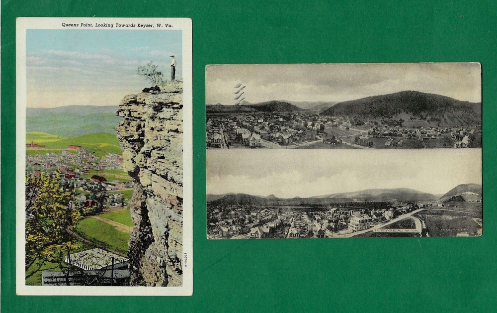 Keyser WV, 1910 pmk on 1 of 2 pc showing town views looking North, East, & West