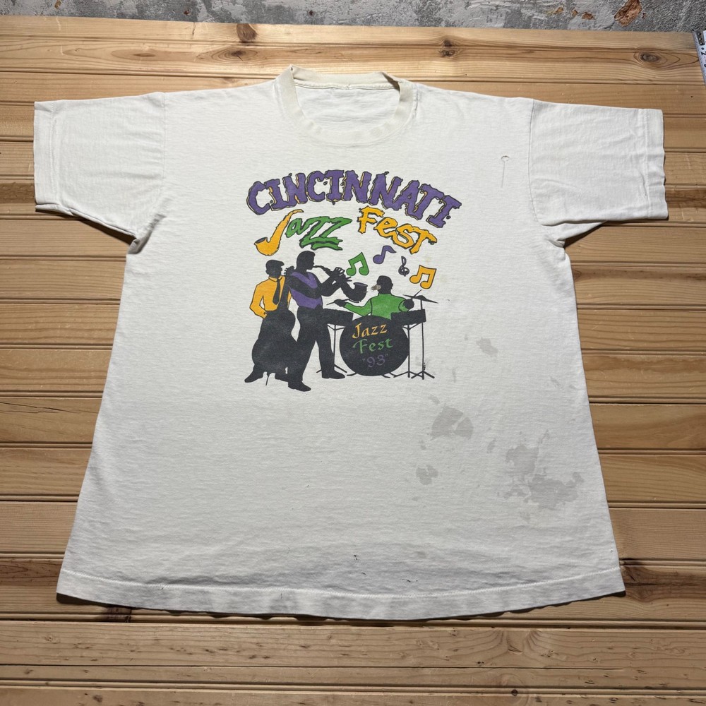 Vintage 1993 Cincinnati Jazz Fest Summer Festival Concert Graphic Shirt Size XL