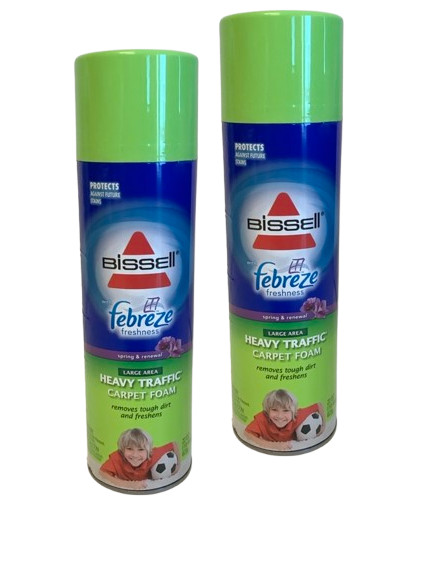 NEW 2-Pack Bissell HEAVY TRAFFIC Carpet Cleaner Foam w/ Febreze Freshness 22oz