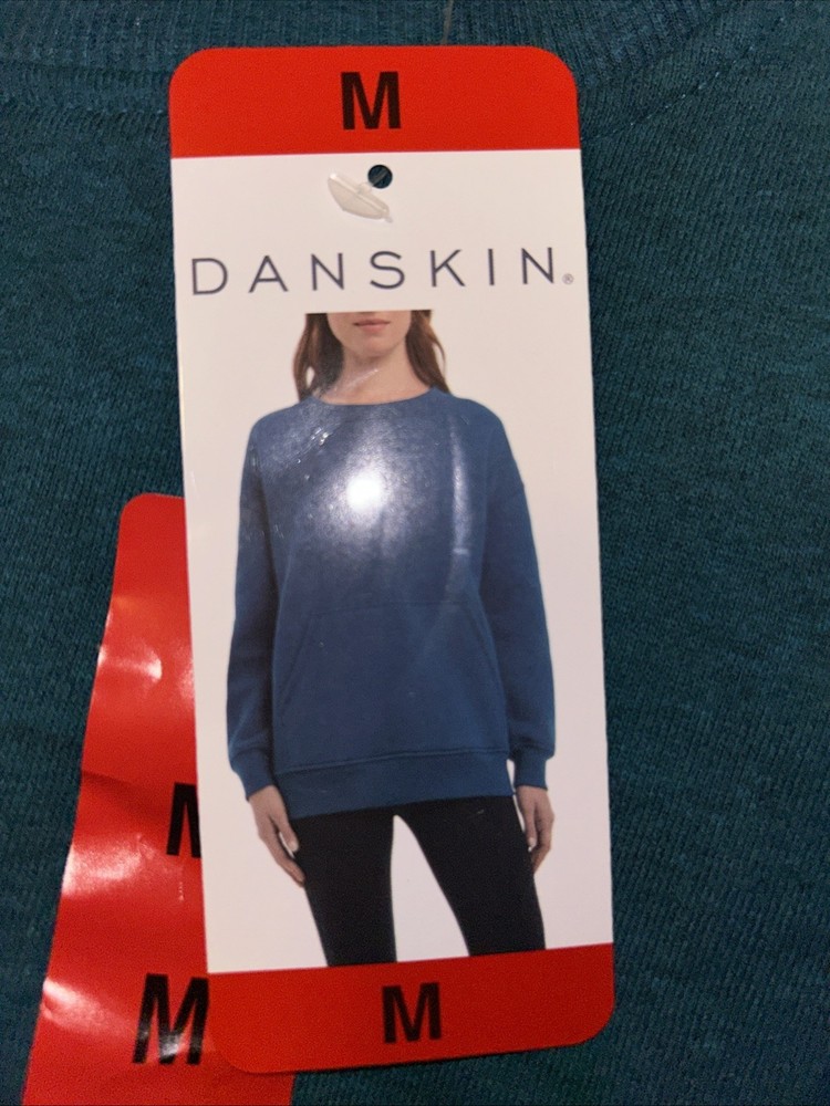 Danskin Sweatshirt Size M Color Teak Teal Heather (green) Çay