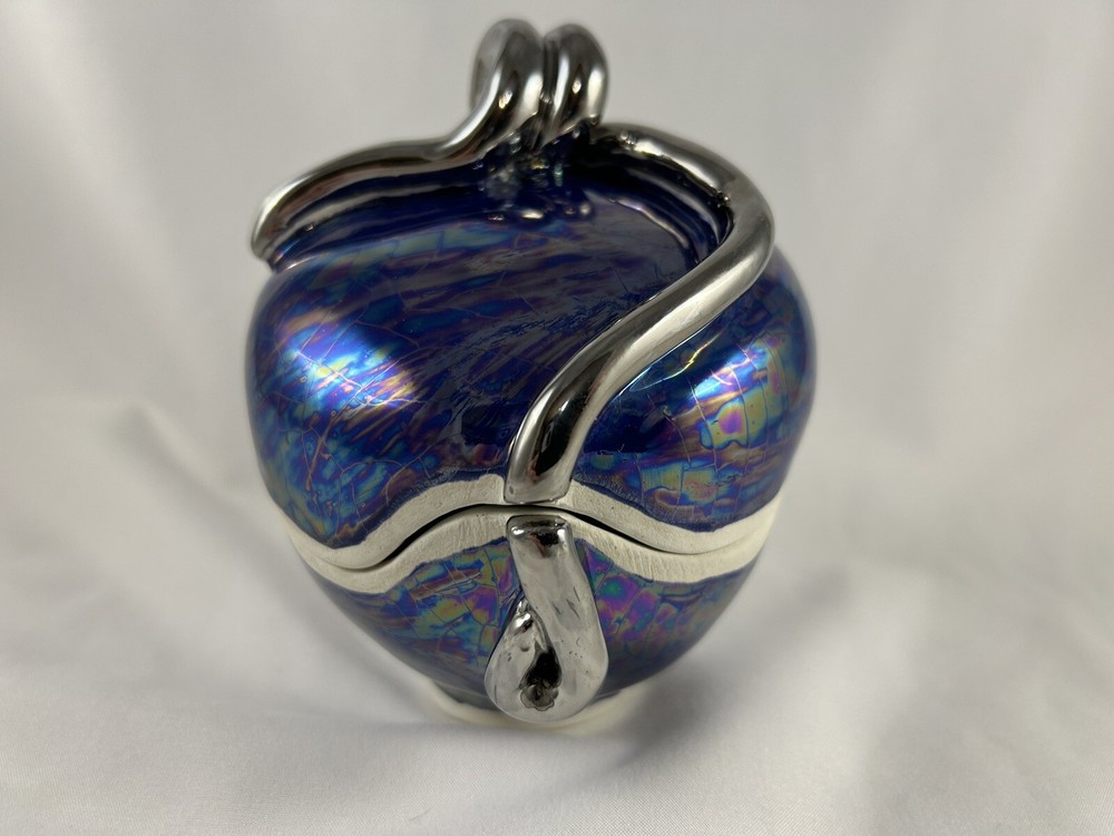 Handcrafted Abstract Art Pottery Trinket Box for Jewelry and Keepsakes-image