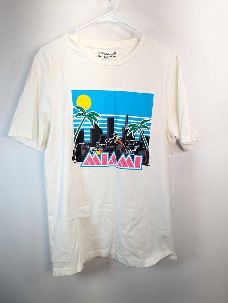 Oracle Red Bull Racing Men's L  Miami GP F1 Graphic T-Shirt White Castore